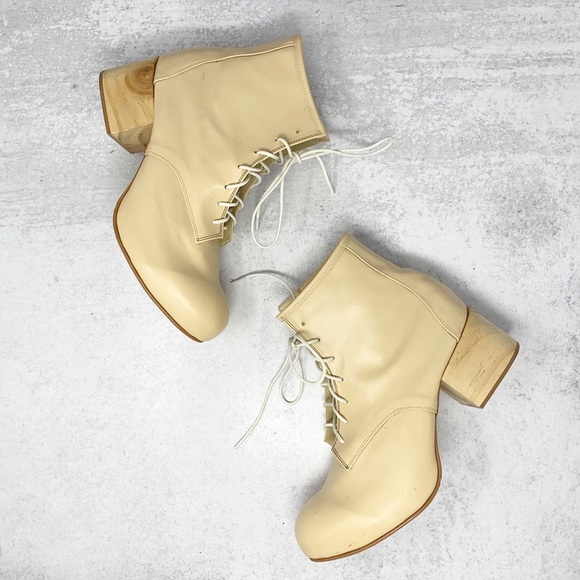 deandri Shoes - Deandri handmade lace up tan leather combat bootie